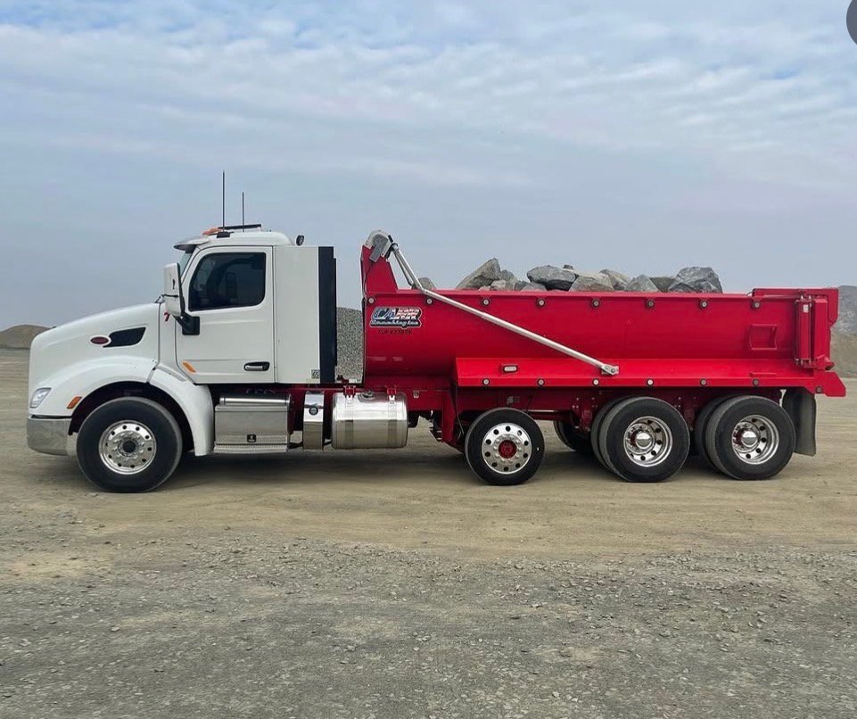Carr Trucking red end dump truck